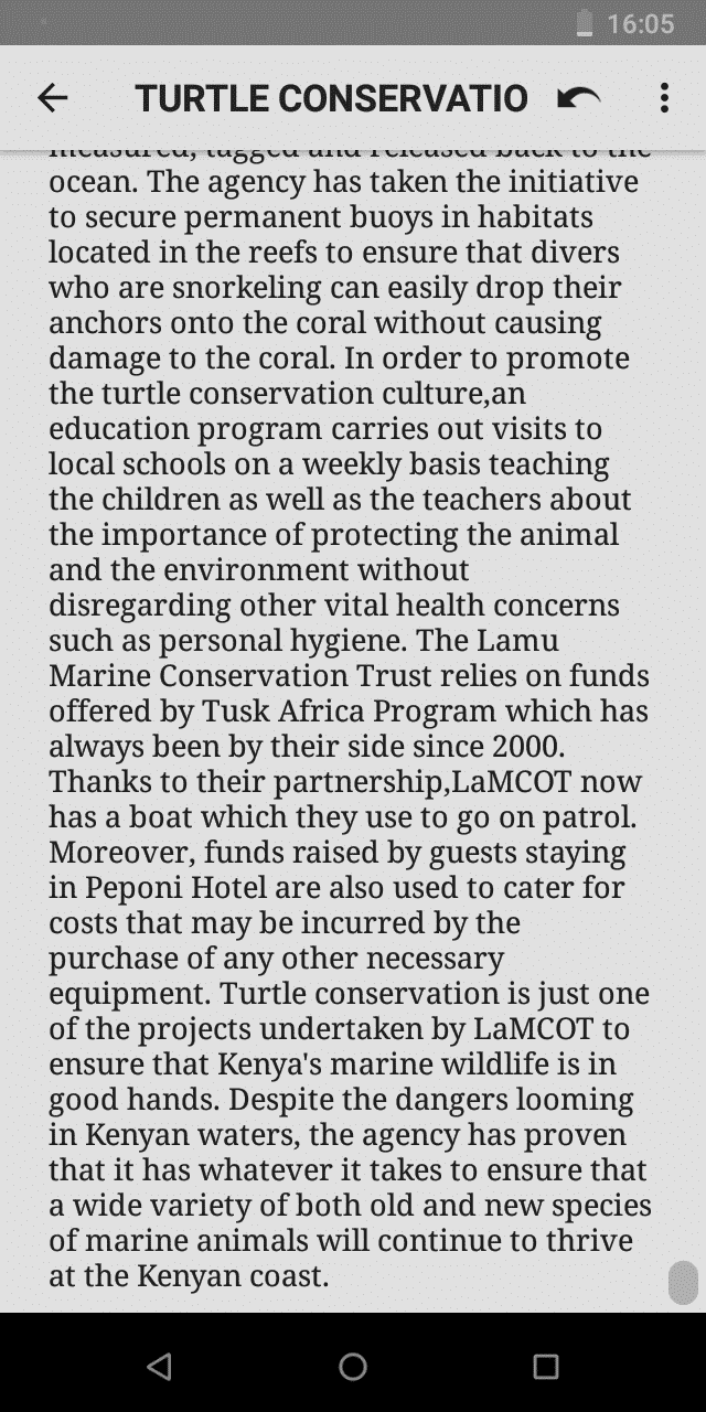Turtle conservation in Lamu