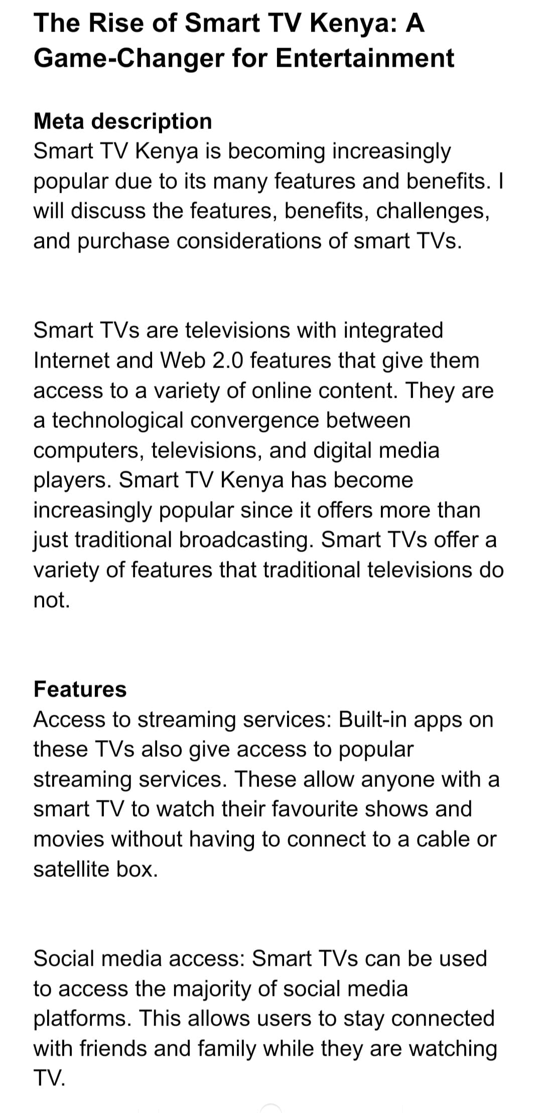 The Future of Home Entertainment: Exploring Smart TVs in Kenya